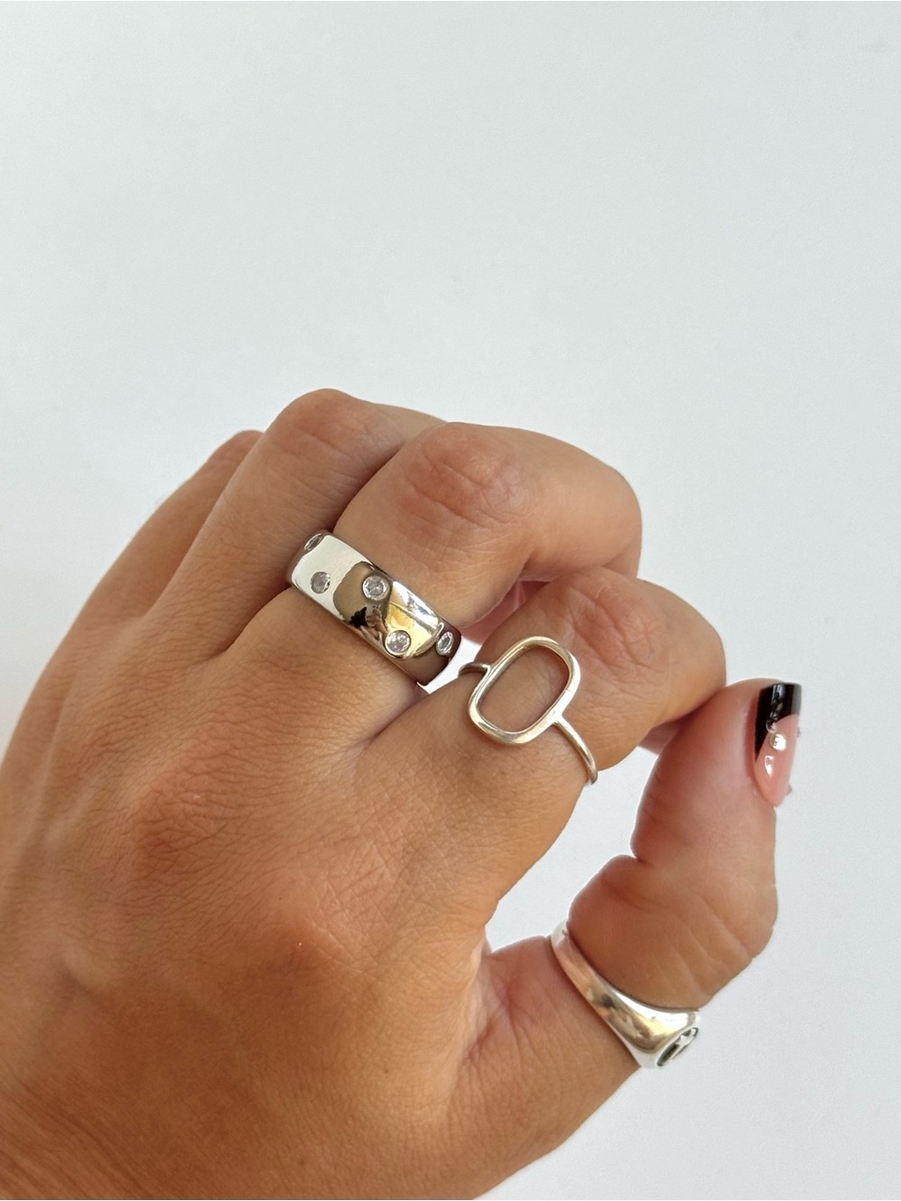 925 Sterling Silver Minimalist Open Oval Ring Silver 6.5